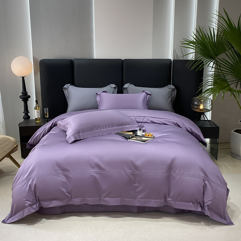 2025春夏新款100支长绒棉休闲简约ins风埋绳款全棉纯棉四件套