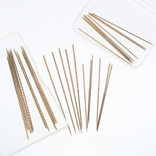 跨境新款无孔新颖滚花针 面料修复针佩戴方便毛衣针 银色编织套装