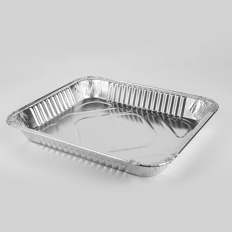烘烤长方形有盖外卖锡纸铝箔烧烤盘大容量快餐盒商用餐盒一次性
