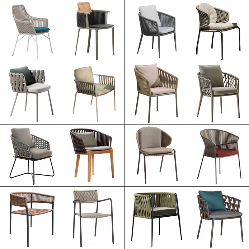 Customized Table and Chair Rattan Combination Courtyard Leisure Bar Open-Air Balcony Rattan Chair Dining Table Designer Model Room Furniture