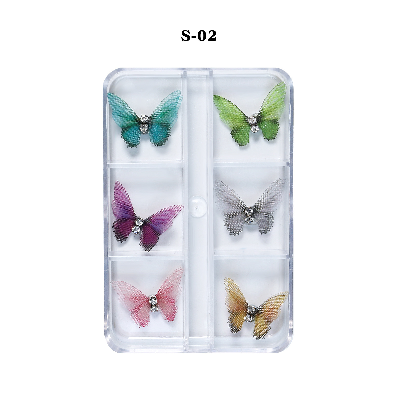 Exclusif Pour Croix-frontière Best-vente Nail Beauté Tulle Trois-dimensions Papillon Amovible Nail Art Simulation Papillon Ornement Boîte display picture 4