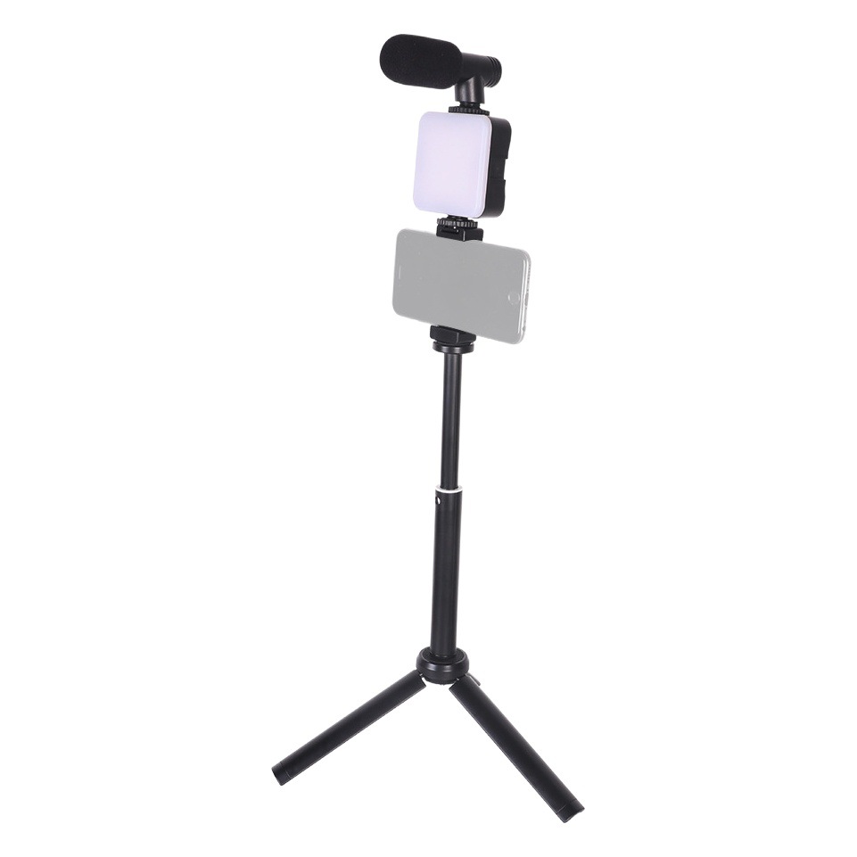 Nueva celebridad de internet VLOG selfie mini trípode luz relleno bluetooth micrófono escritorio transmisión en vivo traje perezoso