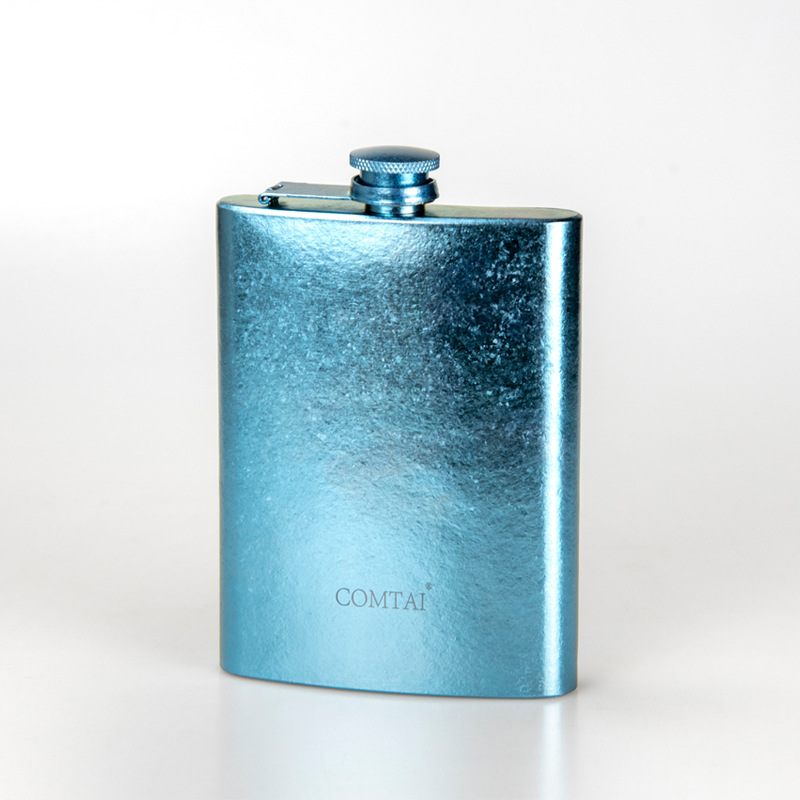 COMTAI - Botella de Vino Cuadrada Portátil de Titanio Puro, Juego de Vino de Alta Gama para Viajes al Aire Libre, Estilo Retro de Lujo Ligero, 200 ml