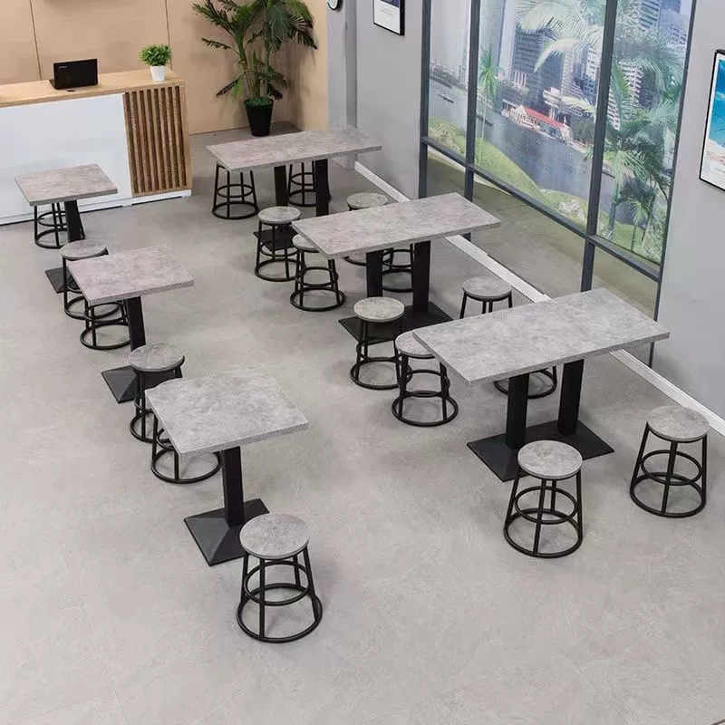 Стол для закусочной, обеденный стол для фаст-фуда и стул, комбинация молочного чая, десерта, ресторана, коммерческого общественного питания, простой небольшой круглый прямоугольный стол