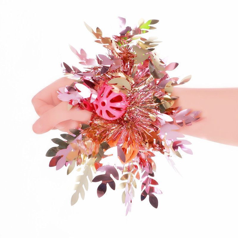 叶子铃铛浅粉+香槟金