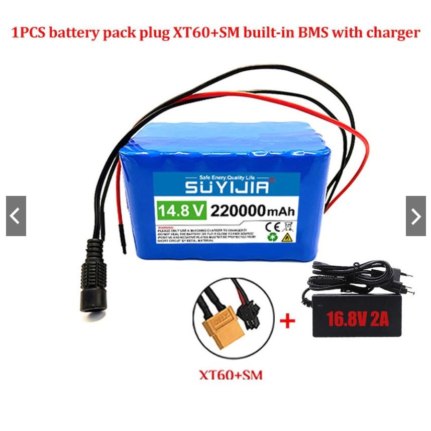 18650 电池组夜钓灯加热器矿机放大器电池带 BMS 14.8 V22Ah 4s6p