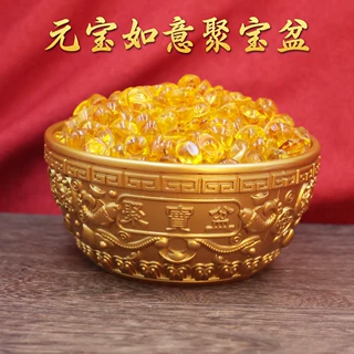 源头工厂双鱼聚宝盆摆件精雕吉祥招财聚宝盆客厅桌面纳福摆设礼品