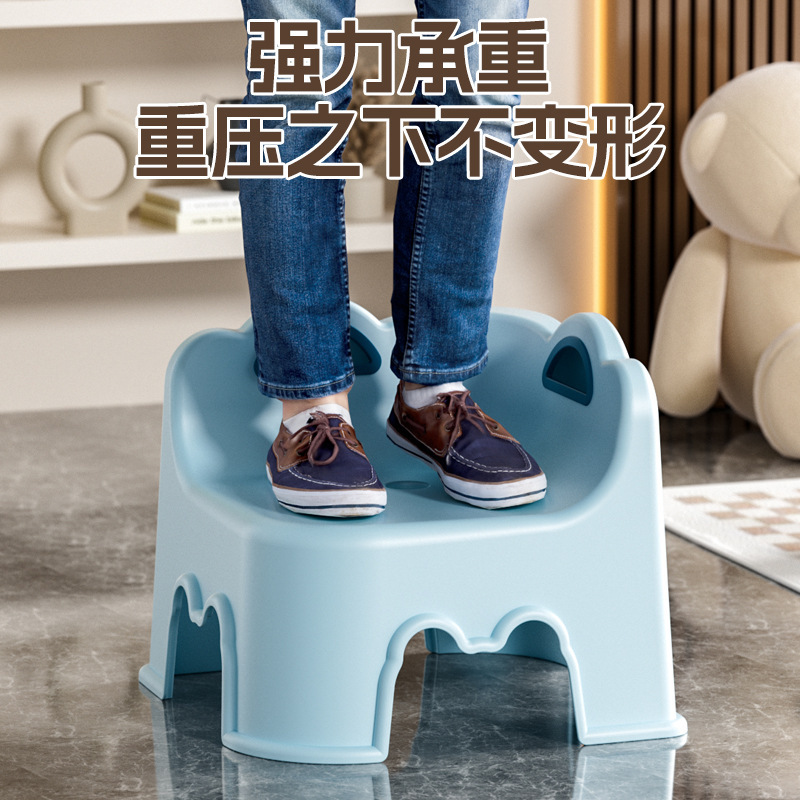 Children's Plastic Small Stool with Backrest, Thickened Baby Sofa Dining Chair, Toddler Small Chair, Non-Slip Stool, Bath Stool