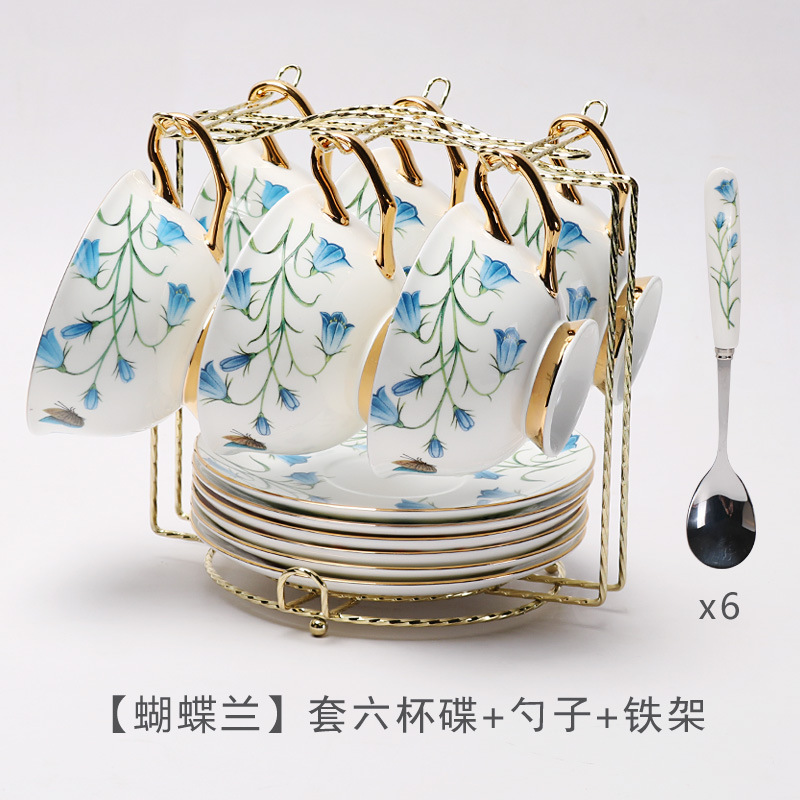 Juego de tazas y platillos de porcelana china de lujo ligero, exquisito juego de té de la tarde británico, recuerdo de boda