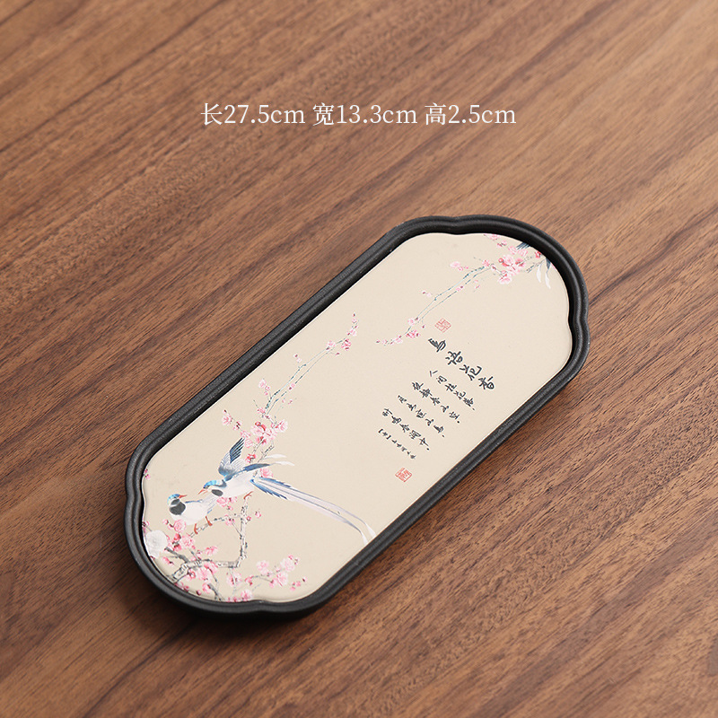 中国風の吸水トレイ、カンフー茶セット、ティートレイ、ドライティートレイ、レトロなセラミックポット、ティートレイ、小さなティーテーブルアクセサリー|undefined