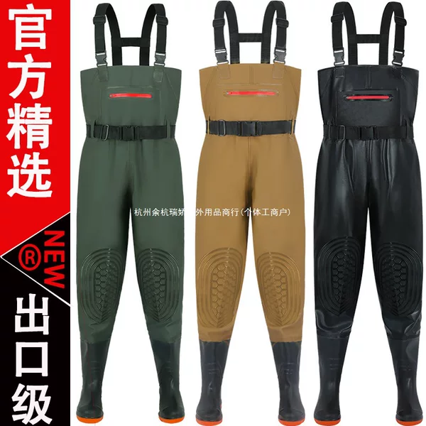 Export model wading pants, half-body waterproof clothing, rain pants, rain boots, wading pants for fishing, men's full-body one-piece water shoes, thickened