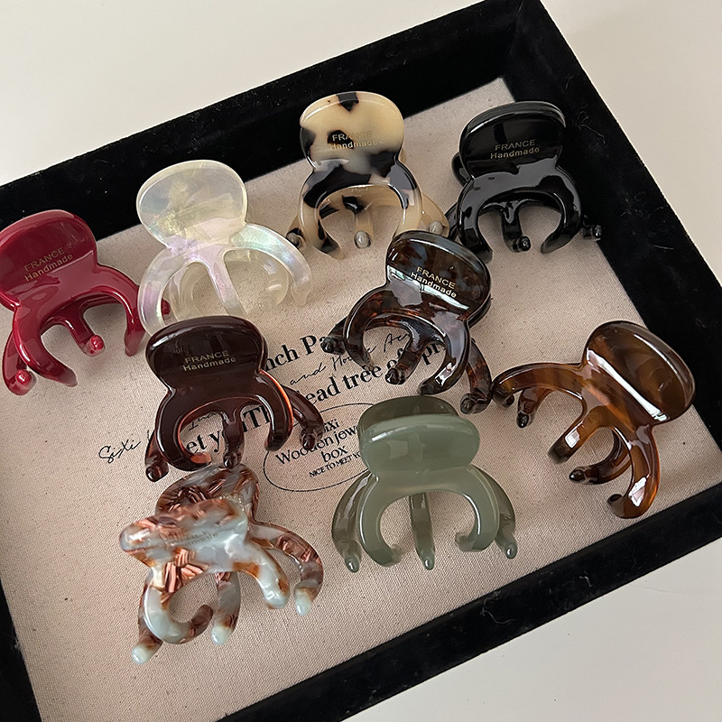 Japanese and Korean super fairy elegant acetate hair clip bangs clip high ponytail anti-collapse curved tooth small size half hair clip headdress for women