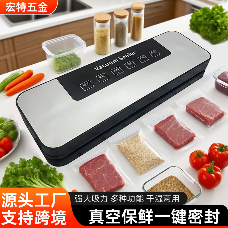 跨境真空封口机家用食品保鲜机代发全小型自动干湿两用真空包装机|undefined