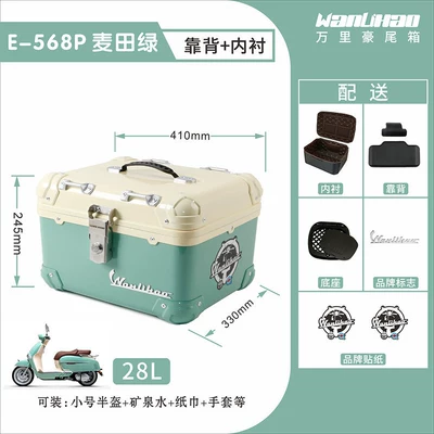 Motorcycle trunk for the trunk of Victoria motorcycles - wheatfield-green-568pliningbackrest