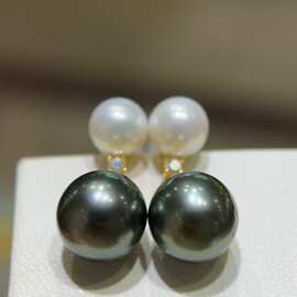 新款纯银天然珍珠双珠耳环7-8mm9-10mm配礼盒送礼佳品