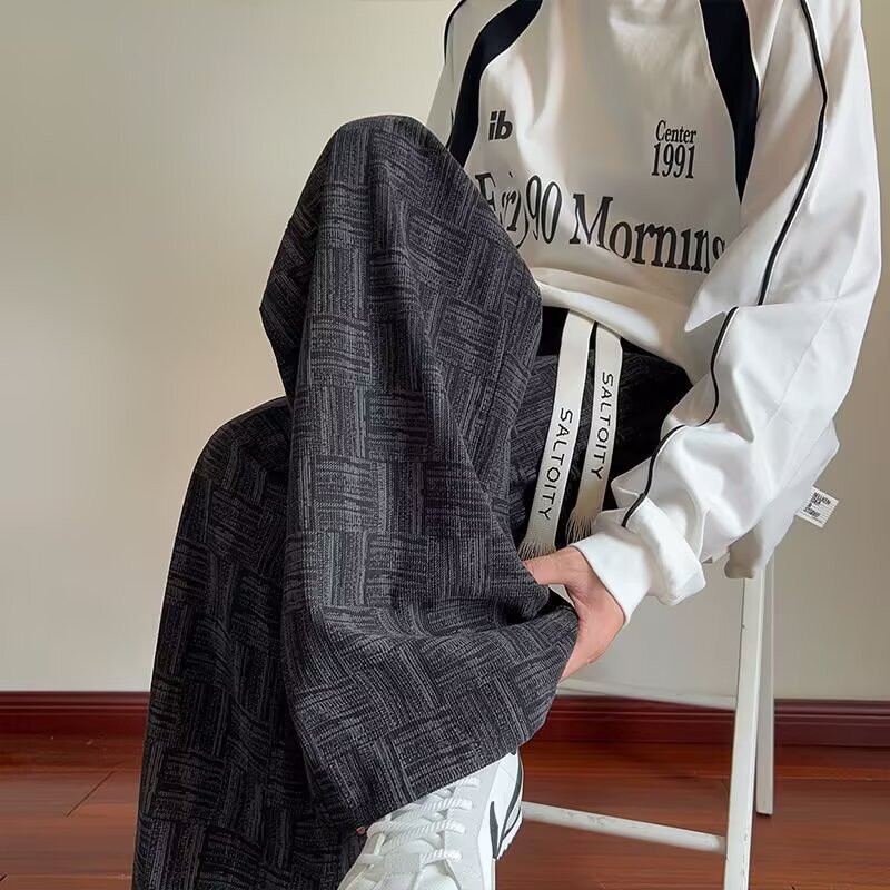 Woven Corduroy Straight Casual Pants Men Spring Autumn 2025 New Sports Sweatpants Trendy American Style Boxer Shorts Woven Corduroy Straight Casual Pants Men Spring Autumn 2025 New Sports Sweatpants Trendy American Style Boxer Shorts