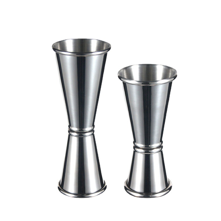 Curling acero inoxidable 304 de doble cabeza taza de medición Barra de vino dispositivo de medición coctelera barra de bar Oz taza de medición