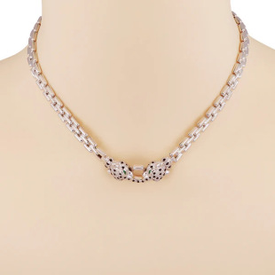 Superb Art Jewelry Factory Manufacturing Jewelry Sets S925 Sterling Silver Necklace Inlaid Leopard Female Necklace