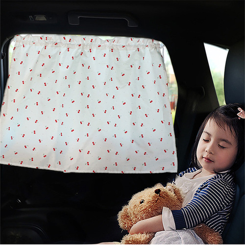 Car curtain sunshade Cherry cotton car suction cup sunshade Sun protection and heat insulation curtain car supplies