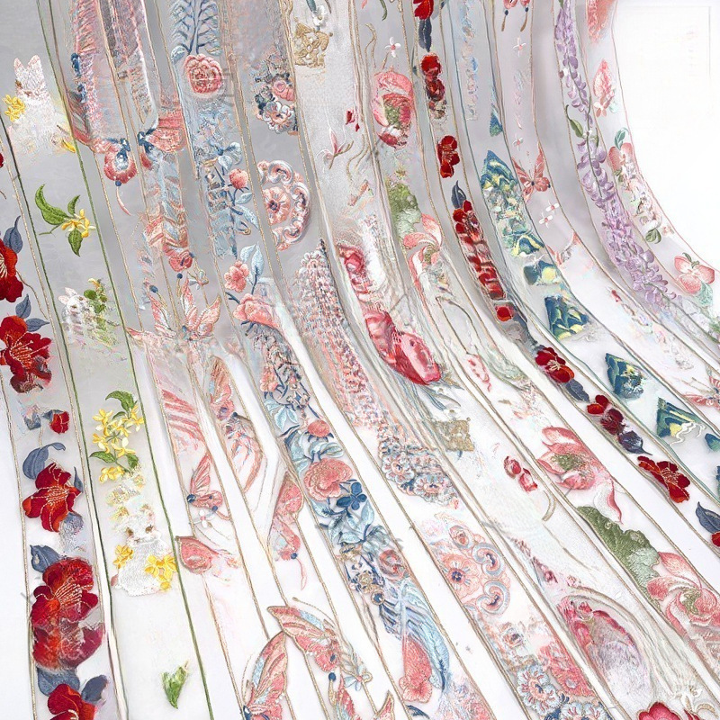 窗帘纱刺绣风汉服绣花装饰领子领口边条蕾丝辅料刺绣花边边