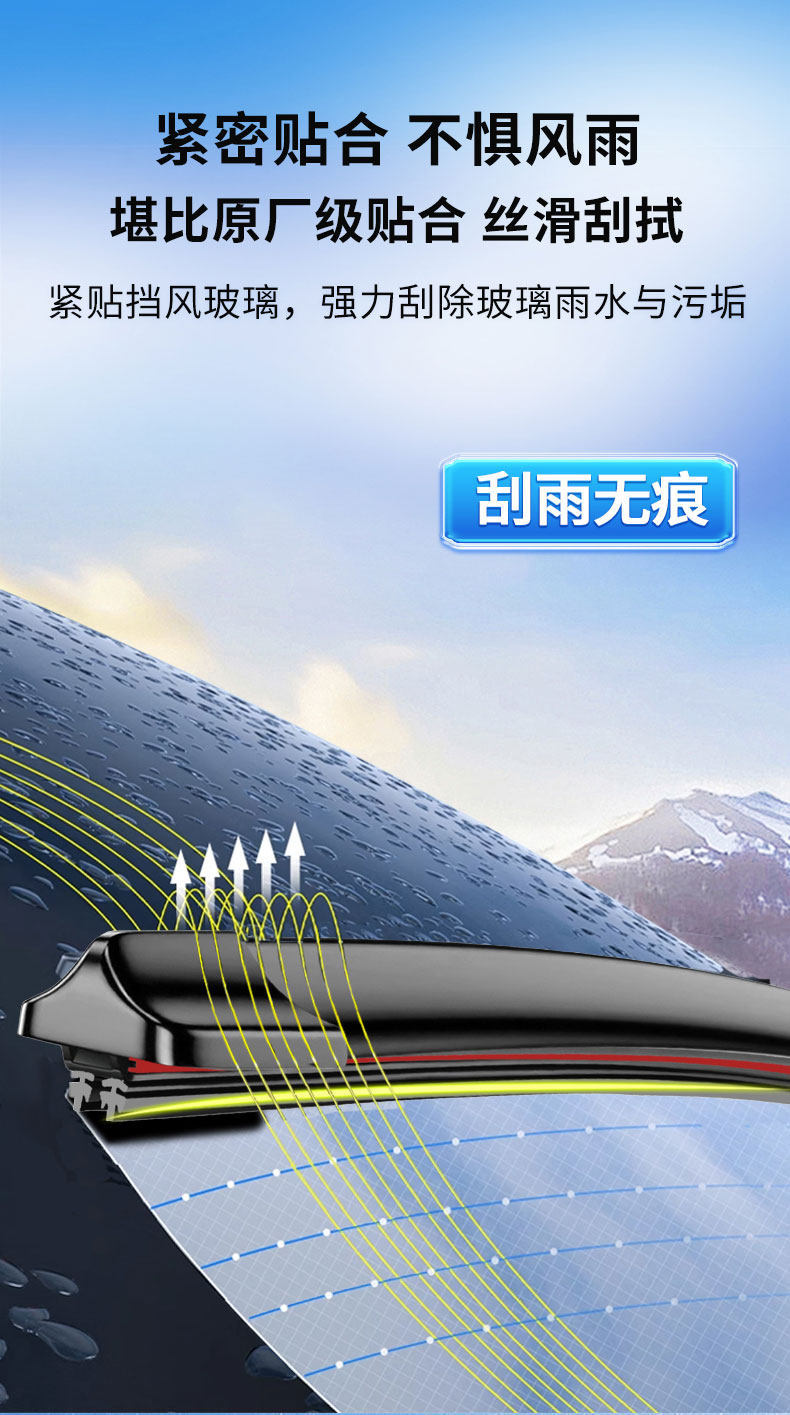 Six-blade wipers are suitable for Geely Haoyue L, original factory car-specific, 22 models, 20-inch boneless rear wiper blade