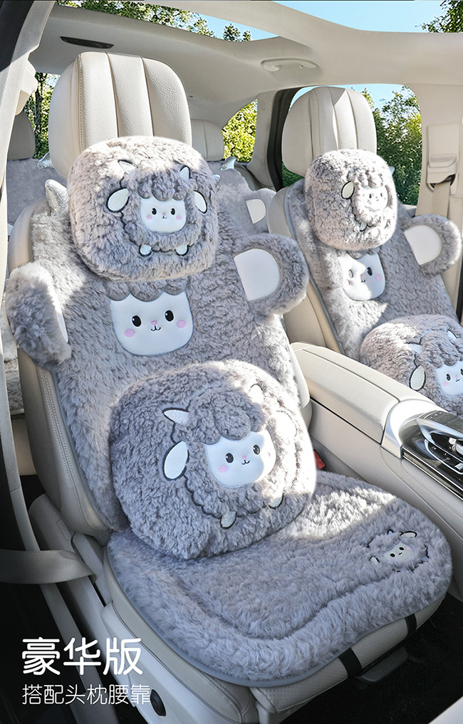 New Winter Loop Velvet Car Seat Cushion, Special for Winter, Warm and Velvet Thickened Seat Cushion, Cute Stereo Cartoon