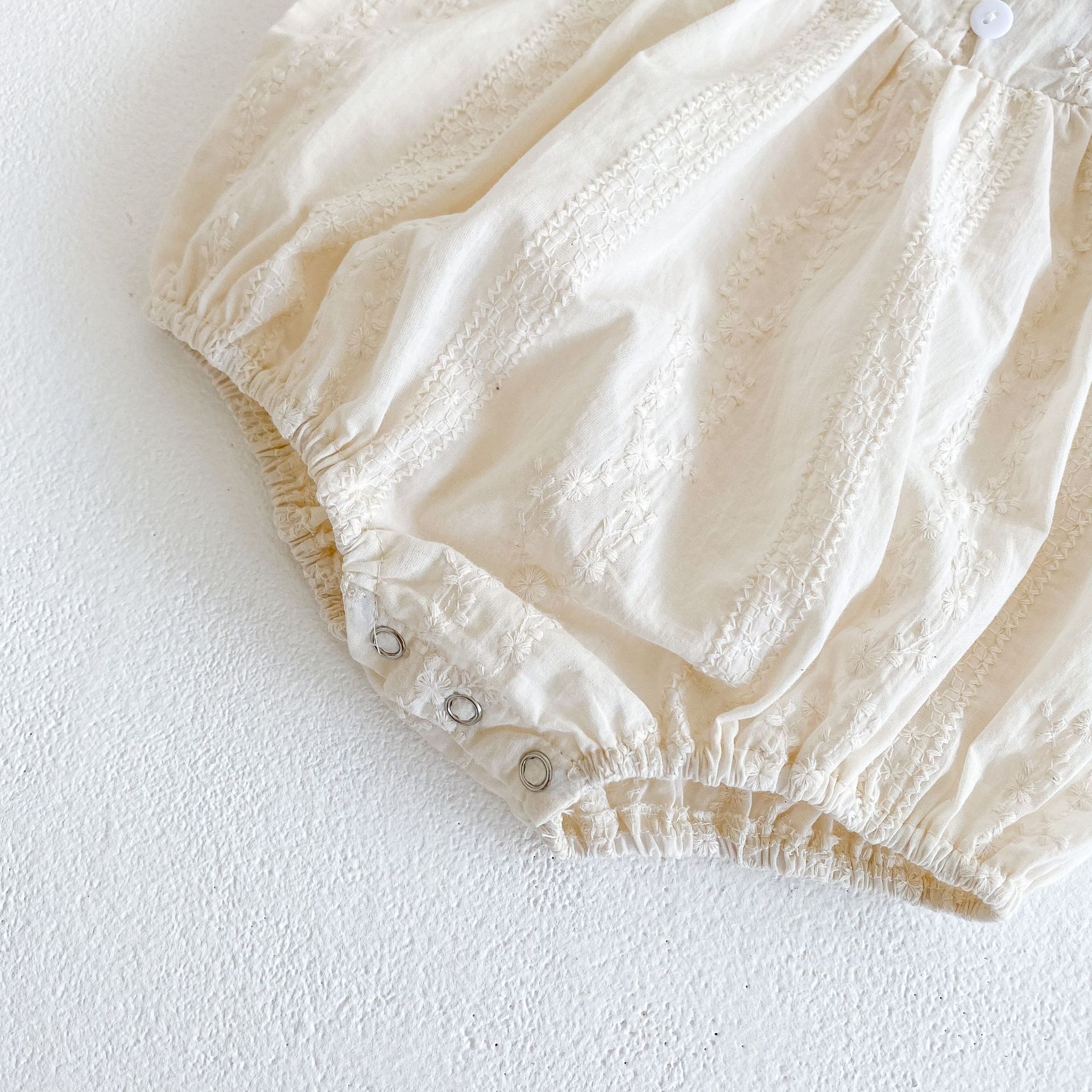 Ins2024 new spring and autumn season newborn baby girl jacquard round neck long sleeved hoodie jumpsuit_voghion.com