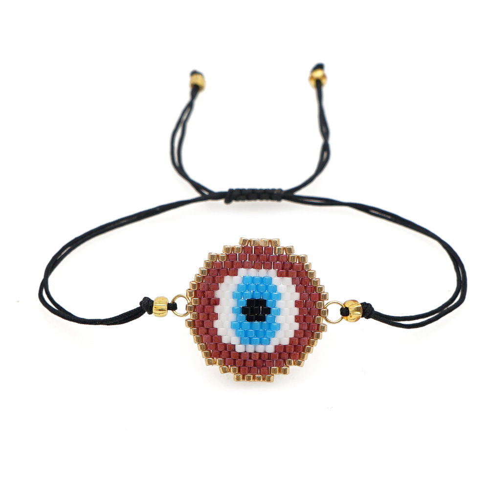 Nihaojewelry wholesale accessories ethnic style Miyuki beads woven blue eyes braceletpicture3