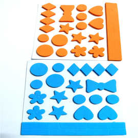 厂家知晓哦彩色EVA马赛克儿童DIY贴图花朵心形圆形三角形马赛贴