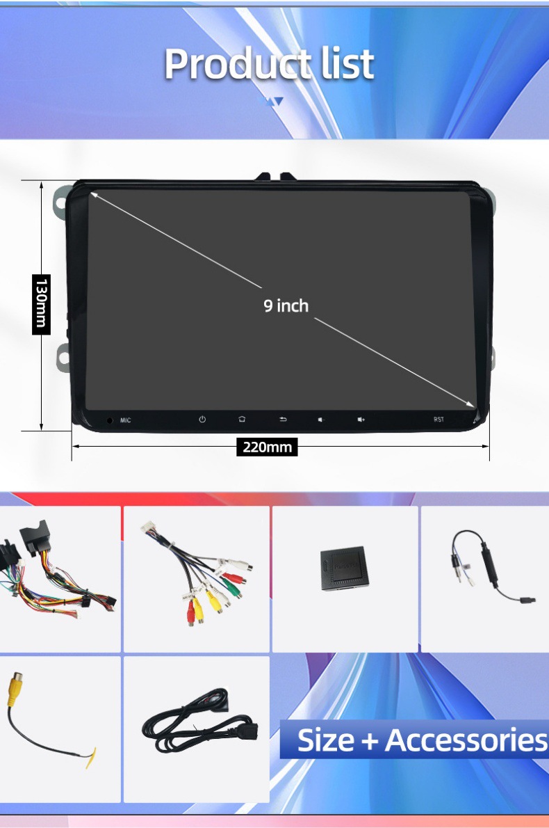 9inch Suitable for Volkswagen Beetle Seat Touch-Screen Car Central Control Large-Screen Navigation and Reversing Image Player