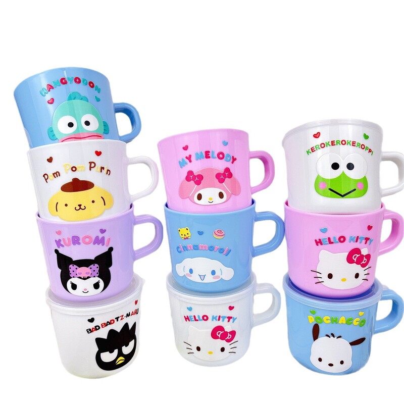 子供用ハンドルウォーターカップ幼稚園ドリンクカップステッチクロミ蓋付き漫画ミルクカップドリンクカップ|undefined