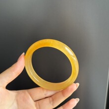 黄龙玉手镯冰种玉镯女天然玉石手镯黄玉翡翠黄色黄翡余太翠送礼物