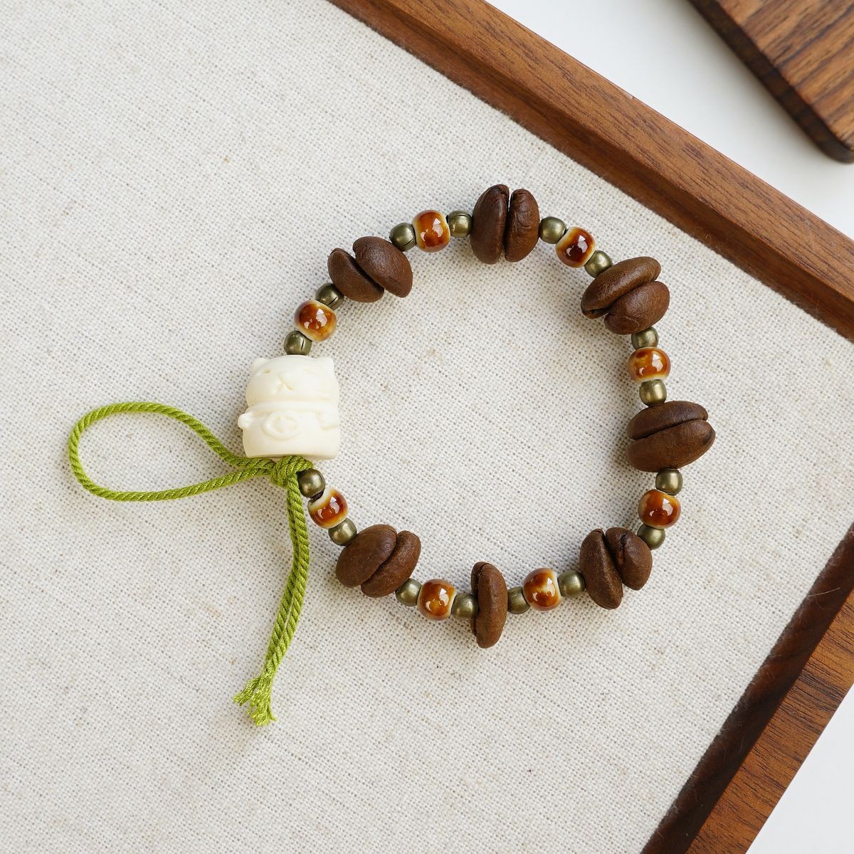 Jingdezhen pulsera de cerámica de verano mujer alta sensación galletas serie de gatos nicho diseño universal pulsera alta sensación