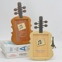 标准7寸仿真木纹提琴竖款相架时尚相框影楼批发摄影器材乐器礼品