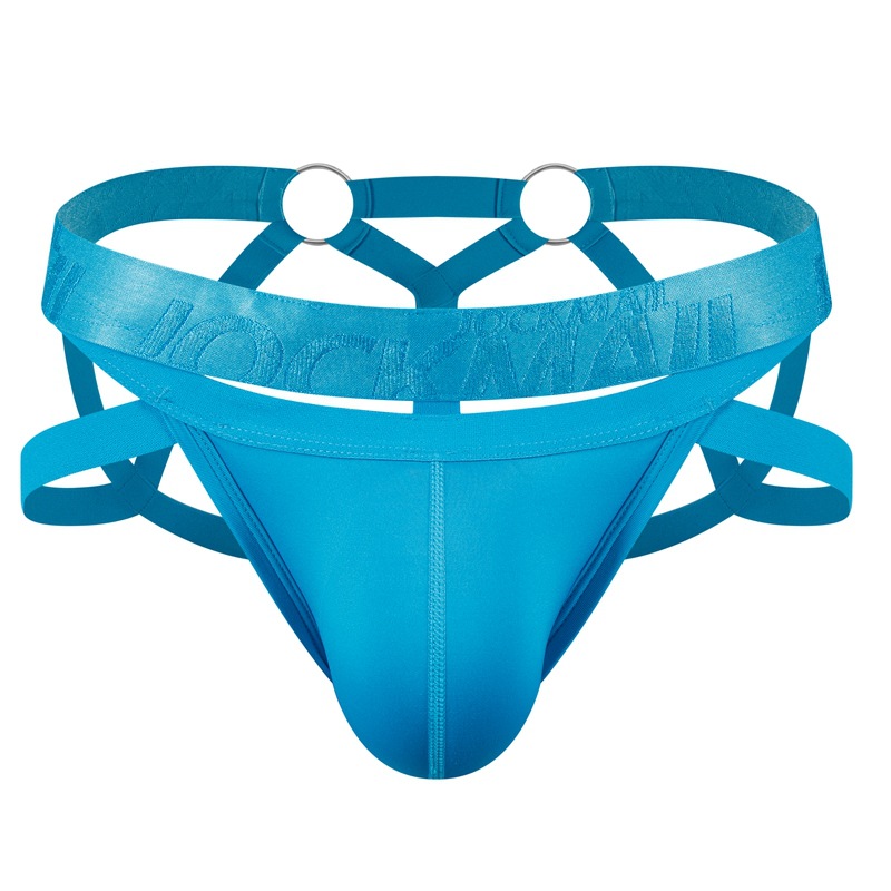 Ropa interior de los nuevos hombres hip lifting sexy Tanga transparente seda de hielo vinculante transparente sexy anillo de acero vendaje hueco tentación