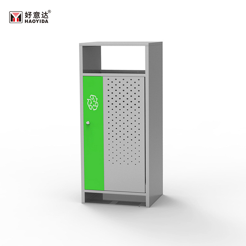 好意达户外镀锌板垃圾桶公园小区金属垃圾箱方形不锈钢果皮箱批发