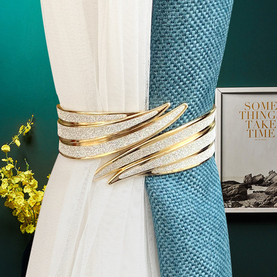Cross-border light luxury curtain straps, metal full diamond wings, spring curtain buckles, curtain clips and ropes wholesale dropshipping