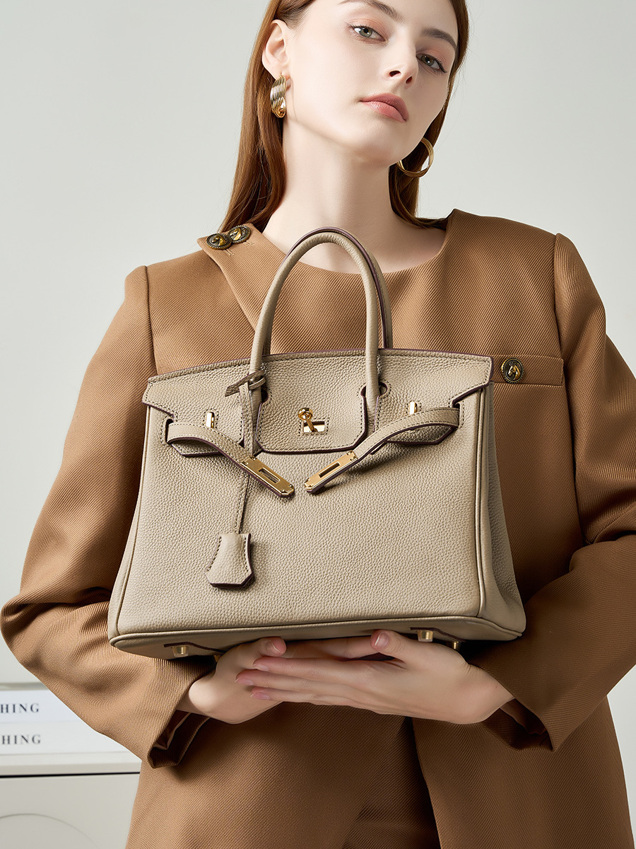 ワックス糸togo頭層牛革手作りプラチナバッグ高バージョン本革女性バッグロック気質カジュアルハンドバッグ