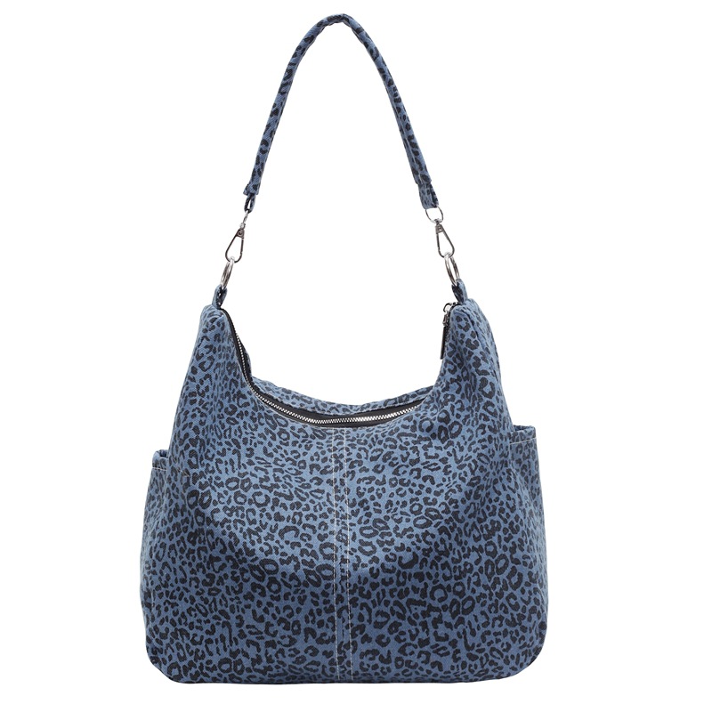 Bolso de hombro para mujer de gran capacidad de viaje casual 2024 nueva lona de moda con estampado de leopardo bolso de mensajero al por mayor