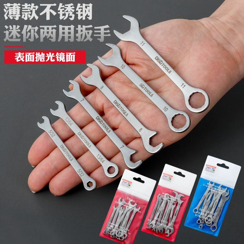 Мини-набор ключей двойного назначения из нержавеющей стали с цветком сливы, маленький метрический и дюймовый коленчатый маленький ключ, микроинструмент