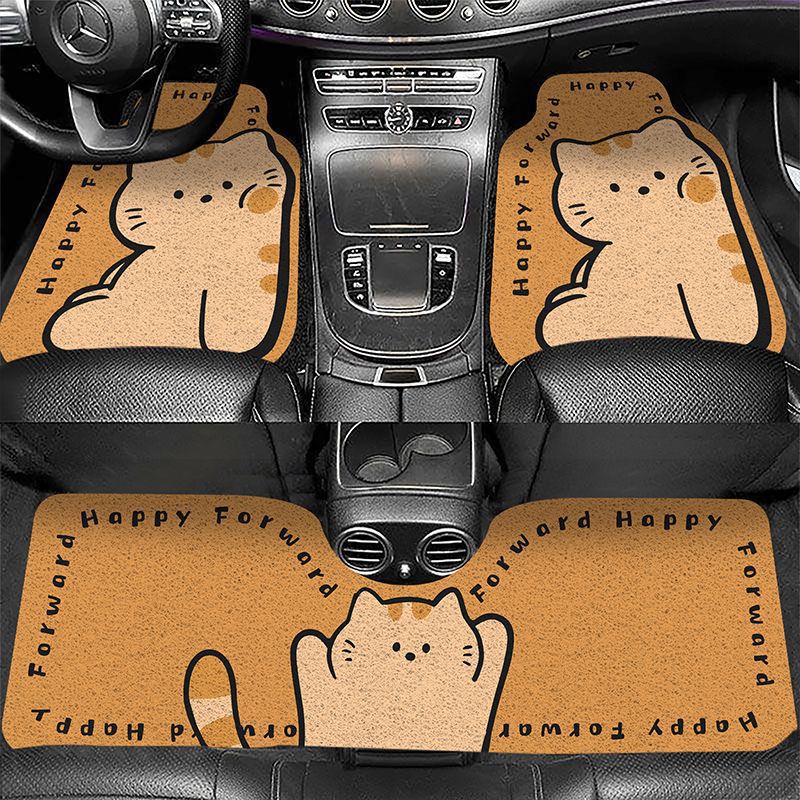 Moe Fun Cartoon Car Mat Car Interior Scraping Mud and Soil Easy-to-take-care Silk Loop Mat Household Cuttable Wear-resistant Mat