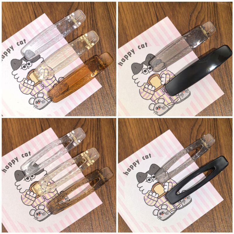 6.7cm plastic thin square alligator clip, solid hollow design, simple and versatile, DIY craft material, hair clip, bangs clip