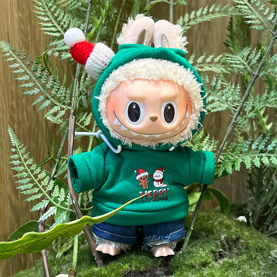 In-Stock Labubu 17cm Doll Clothes Blind Box Cartoon Cute Plush Teddy Bear Doll Labubu Doll Accessories