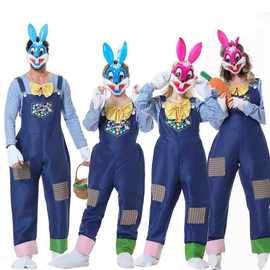 万圣节Cosplay兔子舞台演出服儿童节日表演服亲子装