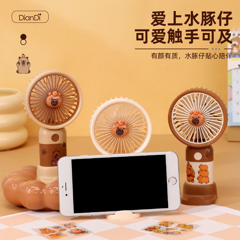 新しい点滴パンダハンドヘルドミニファン携帯電話ベースデスクトップ充電ポータブルストラップファンカスタマイズ|undefined