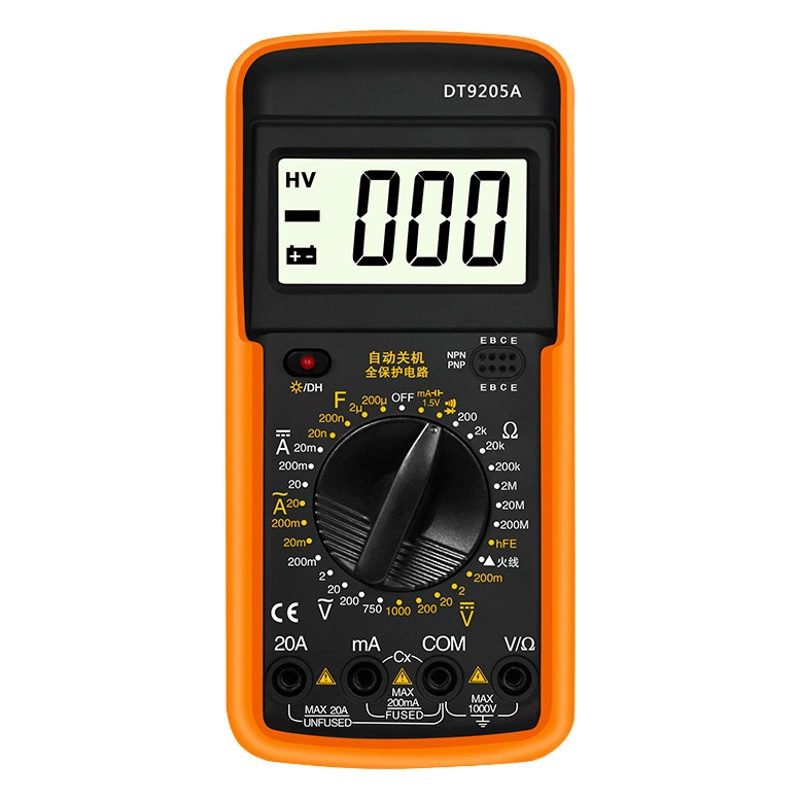 Factory Direct DT9205A Цифровой дисплей ТОКА и вольтметр Многофункциональный Универсальный измеритель Карманный интеллектуальный цифровой мультиметр