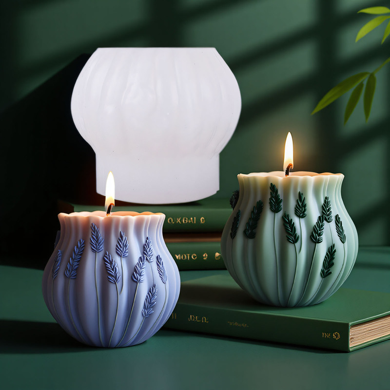 Sanxin ラベンダーシリーズ香りキャンドルシリコンモールド DIY 植物クリエイティブキャンドル簡単に離型できるシリコン研削ツール|undefined