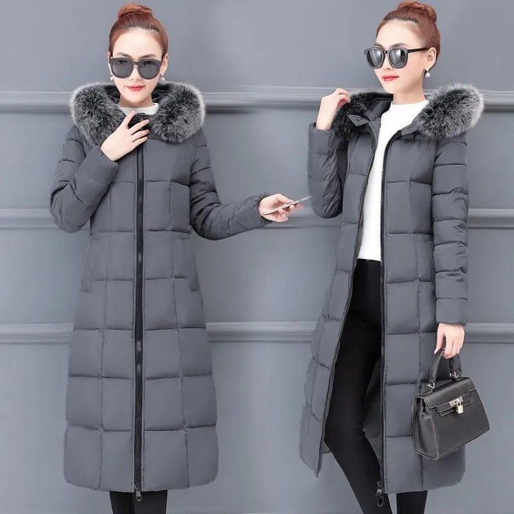"Knielange winterjas voor dames - Slim-fit katoenen parka met verdikte warmte"_voghion.com
