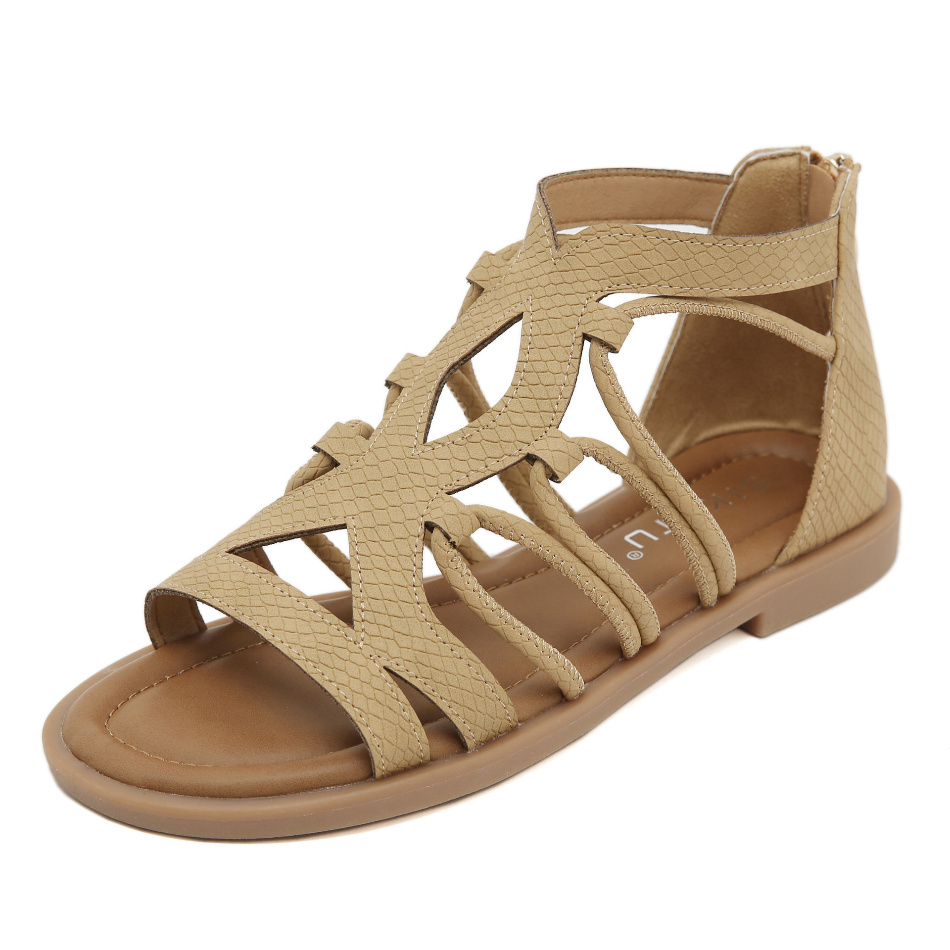 K9001-16 nuevo estilo transfronterizo 2024 primavera y verano zapatos planos con cordones romanos suela suave sandalias cómodas y estables mujeres