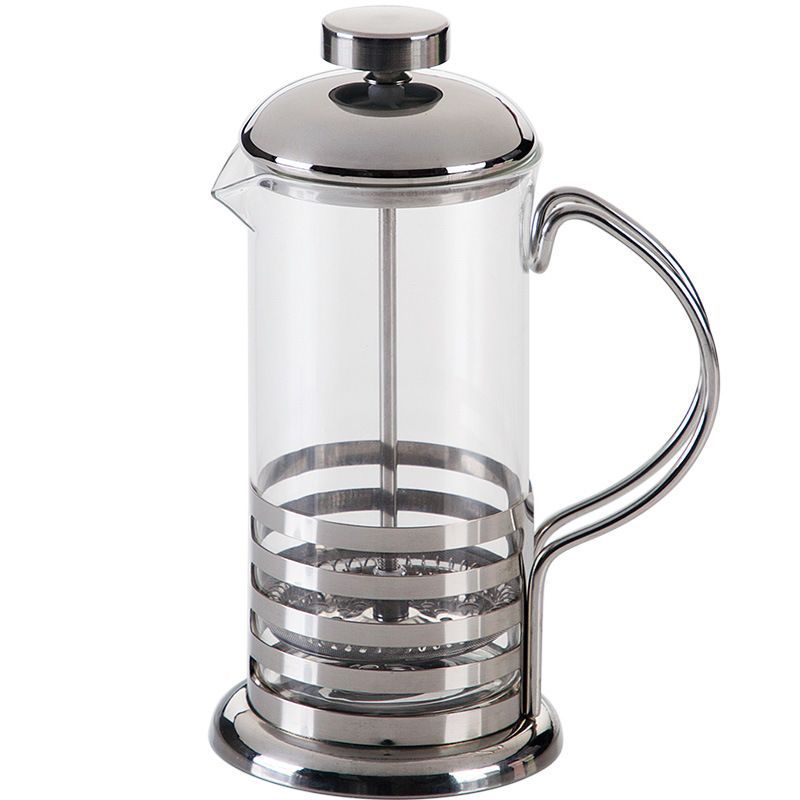 French press pot, hand-brewed coffee pot, freshly ground espresso cup, tea maker, frother, glass filter, milk frother